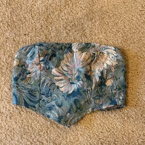 SHEIN Blue Floral Crop Top